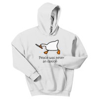 Murder Duck Peace Was Never An Option Duck With Knife Kids Hoodie