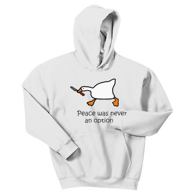 Murder Duck Peace Was Never An Option Duck With Knife Kids Hoodie