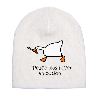 Murder Duck Peace Was Never An Option Duck With Knife Short Acrylic Beanie