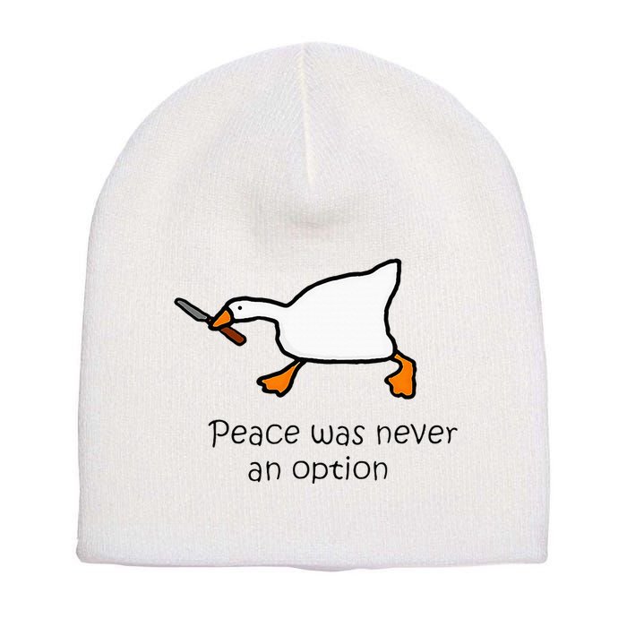 Murder Duck Peace Was Never An Option Duck With Knife Short Acrylic Beanie