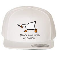 Murder Duck Peace Was Never An Option Duck With Knife Wool Snapback Cap