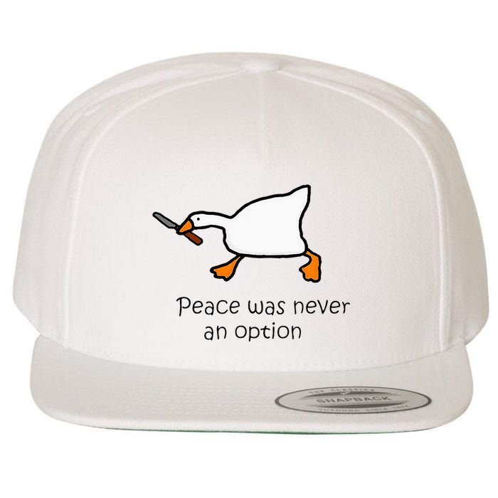 Murder Duck Peace Was Never An Option Duck With Knife Wool Snapback Cap