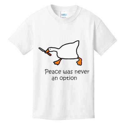 Murder Duck Peace Was Never An Option Duck With Knife Kids T-Shirt