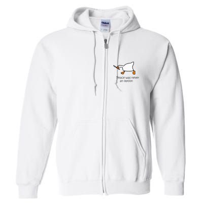Murder Duck Peace Was Never An Option Duck With Knife Full Zip Hoodie
