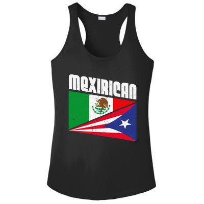 Mexirican Design, Puerto Rican Flag Gift, Cinco De Mayo Ladies PosiCharge Competitor Racerback Tank