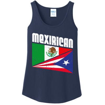 Mexirican Design, Puerto Rican Flag Gift, Cinco De Mayo Ladies Essential Tank