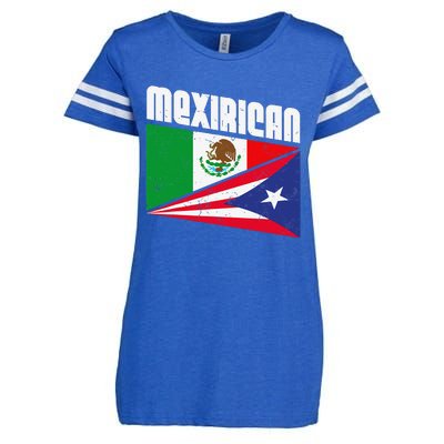 Mexirican Design, Puerto Rican Flag Gift, Cinco De Mayo Enza Ladies Jersey Football T-Shirt