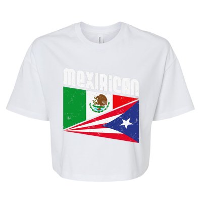 Mexirican Design, Puerto Rican Flag Gift, Cinco De Mayo Bella+Canvas Jersey Crop Tee