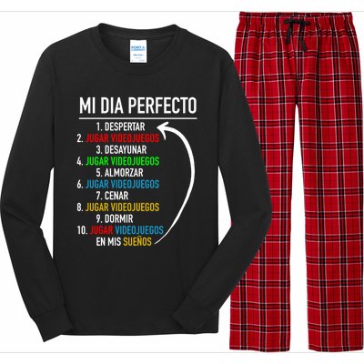 Mi Dia Perfecto Videojuegos My Perfect Day Video Games Gift Long Sleeve Pajama Set