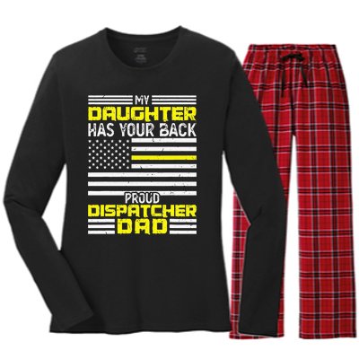 My Daughter Proud Dispatcher Dad Dispatcher Women's Long Sleeve Flannel Pajama Set 