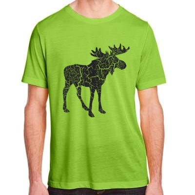 Moose Distressed Print Gift Vintage Moose Gift Adult ChromaSoft Performance T-Shirt