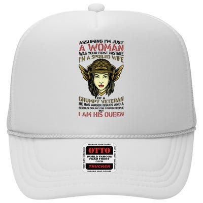 Memorial Day Proud Veteran Quotes High Crown Mesh Back Trucker Hat