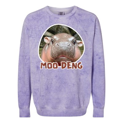 Moo Deng Pygmy Hippopotamus Funny Meme Colorblast Crewneck Sweatshirt