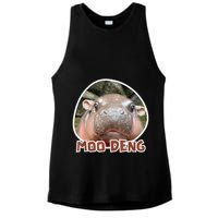 Moo Deng Pygmy Hippopotamus Funny Meme Ladies PosiCharge Tri-Blend Wicking Tank