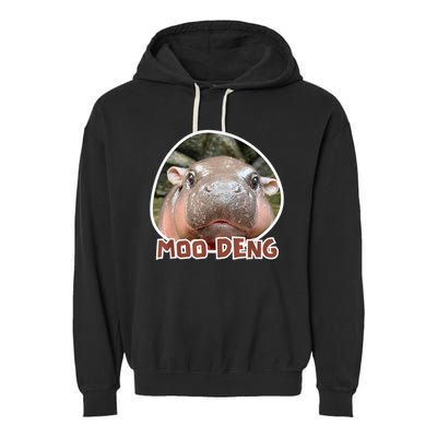 Moo Deng Pygmy Hippopotamus Funny Meme Garment-Dyed Fleece Hoodie