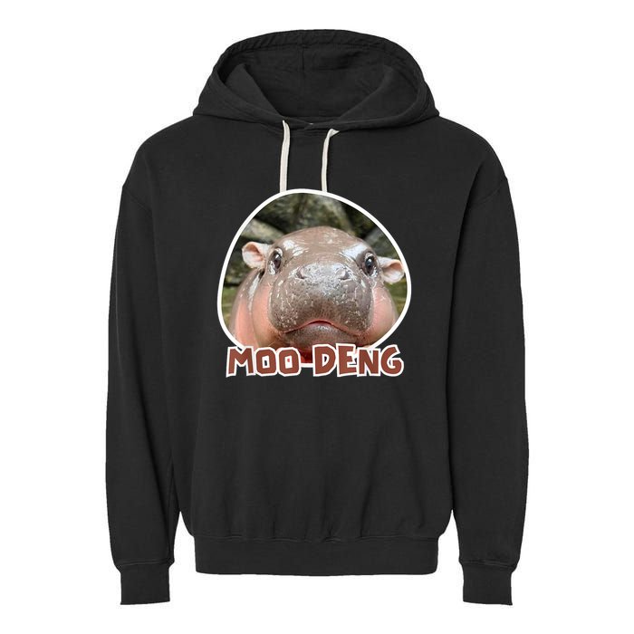 Moo Deng Pygmy Hippopotamus Funny Meme Garment-Dyed Fleece Hoodie