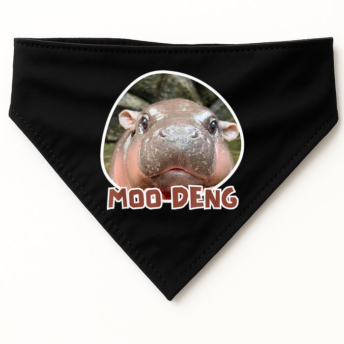 Moo Deng Pygmy Hippopotamus Funny Meme USA-Made Doggie Bandana