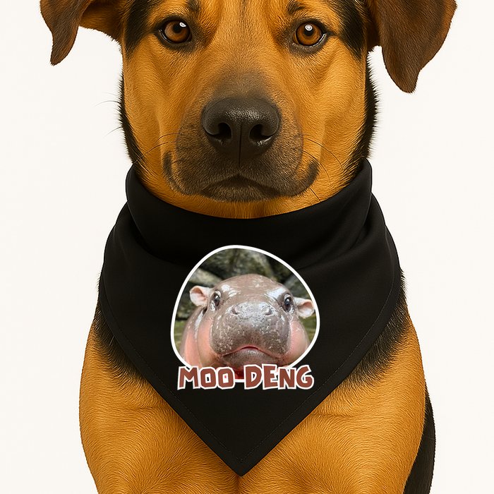 Moo Deng Pygmy Hippopotamus Funny Meme USA-Made Doggie Bandana