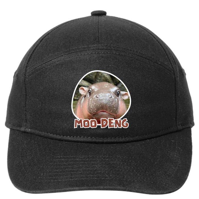 Moo Deng Pygmy Hippopotamus Funny Meme 7-Panel Snapback Hat