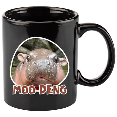 Moo Deng Pygmy Hippopotamus Funny Meme 11oz C Handle Ceramic Mug