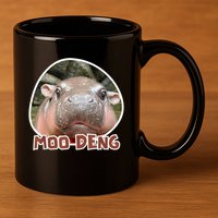 Moo Deng Pygmy Hippopotamus Funny Meme 11oz C Handle Ceramic Mug