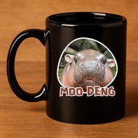 Moo Deng Pygmy Hippopotamus Funny Meme 11oz C Handle Ceramic Mug