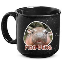 Moo Deng Pygmy Hippopotamus Funny Meme 15oz Campfire Ceramic Mug