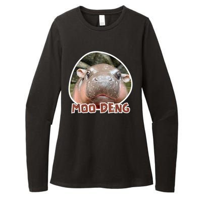 Moo Deng Pygmy Hippopotamus Funny Meme Womens CVC Long Sleeve Shirt