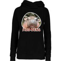 Moo Deng Pygmy Hippopotamus Funny Meme Womens Funnel Neck Pullover Hood
