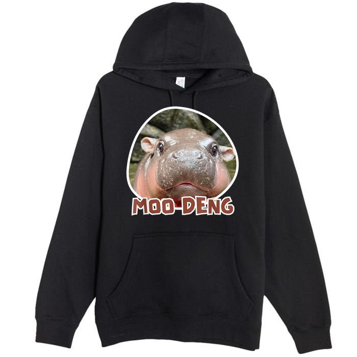 Moo Deng Pygmy Hippopotamus Funny Meme Premium Pullover Hoodie