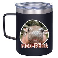 Moo Deng Pygmy Hippopotamus Funny Meme 12oz Stainless Steel Coffee Mug