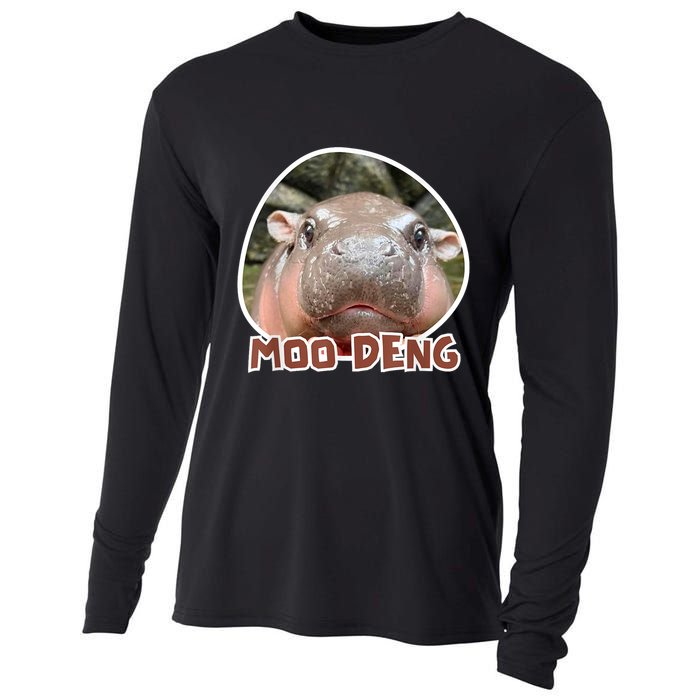 Moo Deng Pygmy Hippopotamus Funny Meme Cooling Performance Long Sleeve Crew