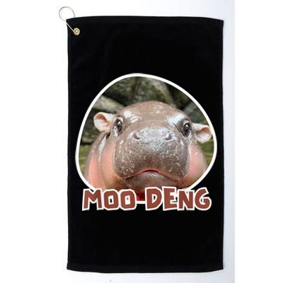 Moo Deng Pygmy Hippopotamus Funny Meme Platinum Collection Golf Towel