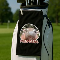 Moo Deng Pygmy Hippopotamus Funny Meme Golf Towel