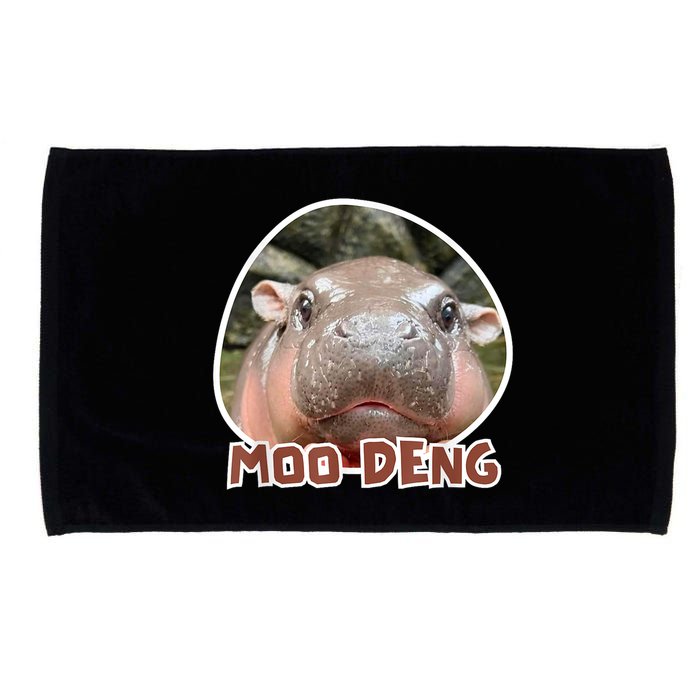 Moo Deng Pygmy Hippopotamus Funny Meme Microfiber Hand Towel
