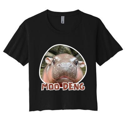 Moo Deng Pygmy Hippopotamus Funny Meme Crop Top