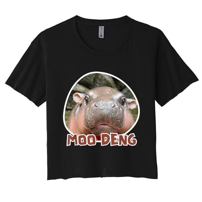 Moo Deng Pygmy Hippopotamus Funny Meme Crop Top