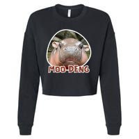 Moo Deng Pygmy Hippopotamus Funny Meme Cropped Pullover Crew