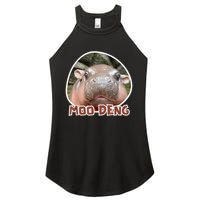 Moo Deng Pygmy Hippopotamus Funny Meme Women's Perfect Tri Rocker Tank