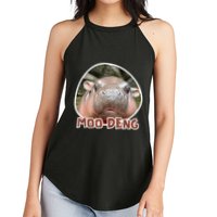 Moo Deng Pygmy Hippopotamus Funny Meme Women's Perfect Tri Rocker Tank