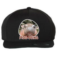 Moo Deng Pygmy Hippopotamus Funny Meme Wool Snapback Cap