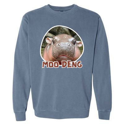 Moo Deng Pygmy Hippopotamus Funny Meme Garment-Dyed Sweatshirt