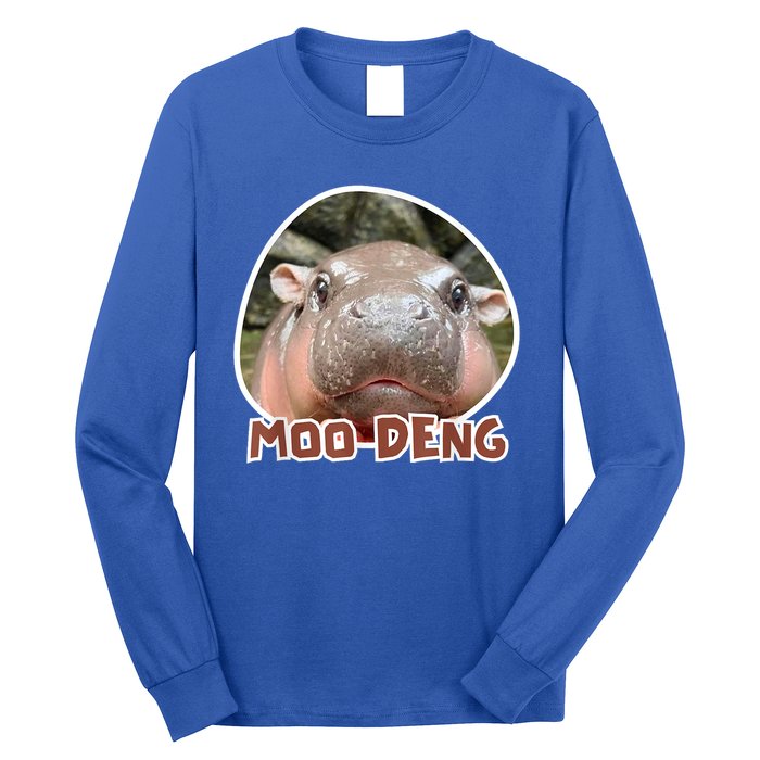 Moo Deng Pygmy Hippopotamus Funny Meme Long Sleeve Shirt