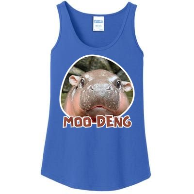 Moo Deng Pygmy Hippopotamus Funny Meme Ladies Essential Tank