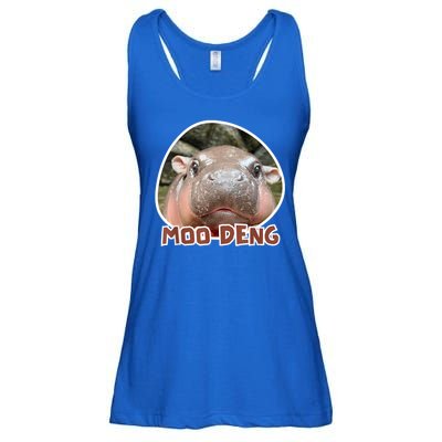 Moo Deng Pygmy Hippopotamus Funny Meme Ladies Essential Flowy Tank