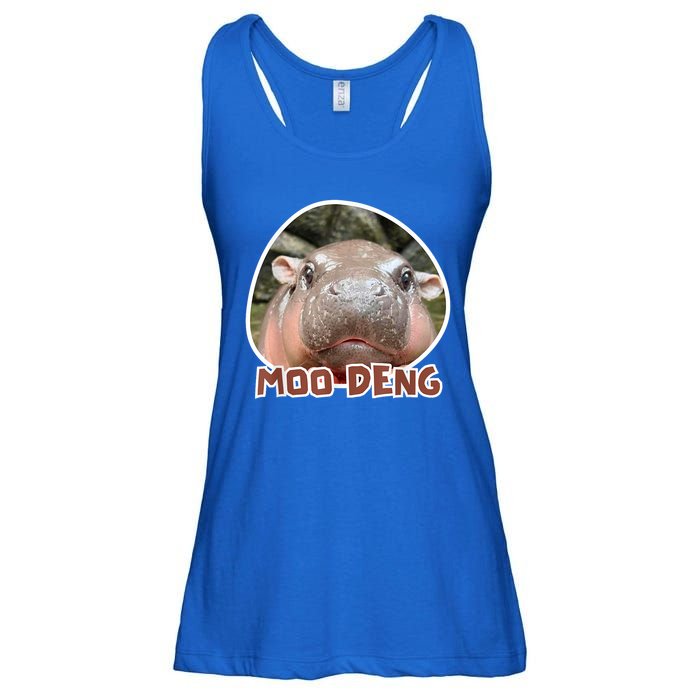 Moo Deng Pygmy Hippopotamus Funny Meme Ladies Essential Flowy Tank