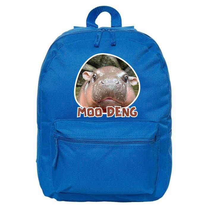 Moo Deng Pygmy Hippopotamus Funny Meme 16 in Basic Backpack