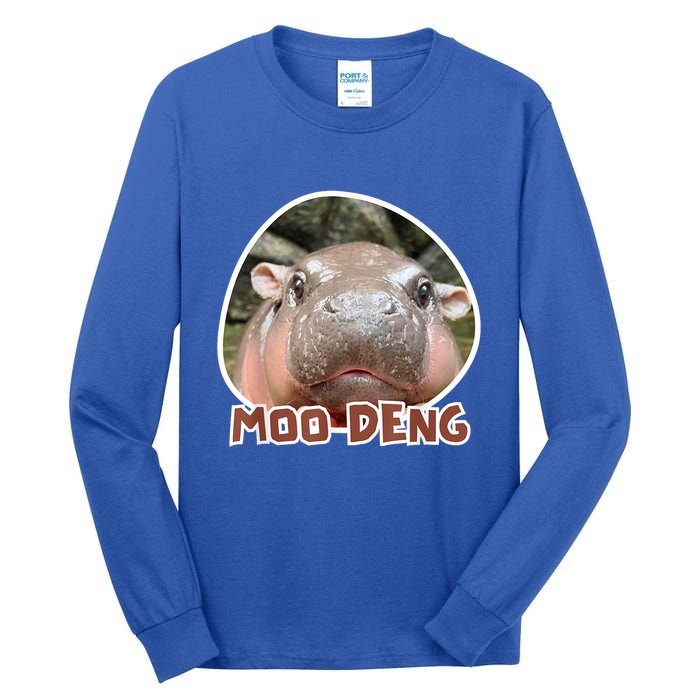 Moo Deng Pygmy Hippopotamus Funny Meme Tall Long Sleeve T-Shirt