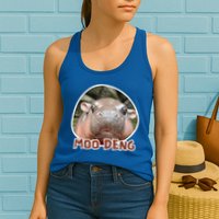 Moo Deng Pygmy Hippopotamus Funny Meme Womens Tank Top