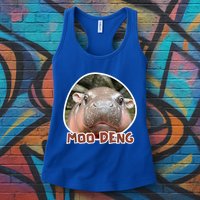 Moo Deng Pygmy Hippopotamus Funny Meme Womens Tank Top